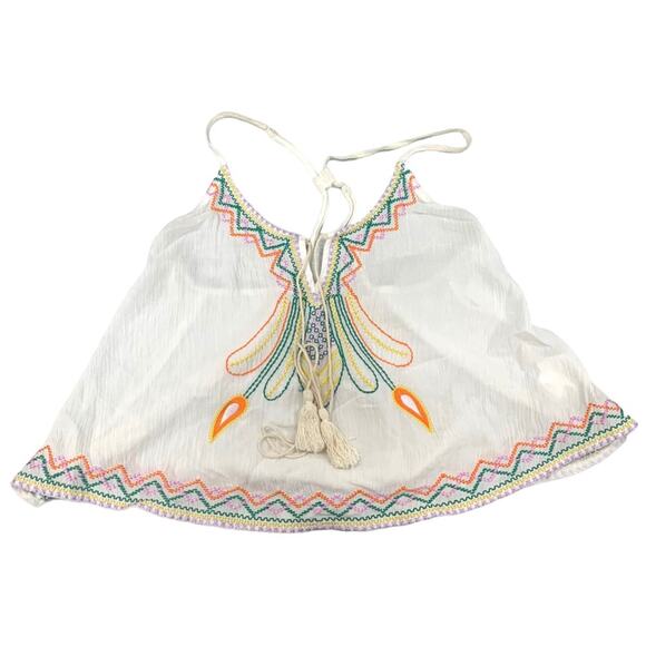 Tobi Crop Top Embroidered Boho Hippie Festival Vacation Size Medium - Picture 1 of 9
